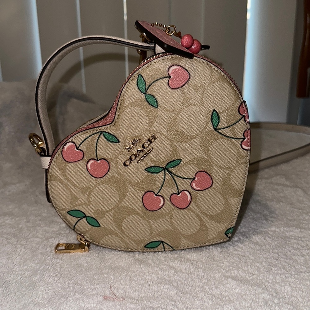 Coach heart cherry cross body